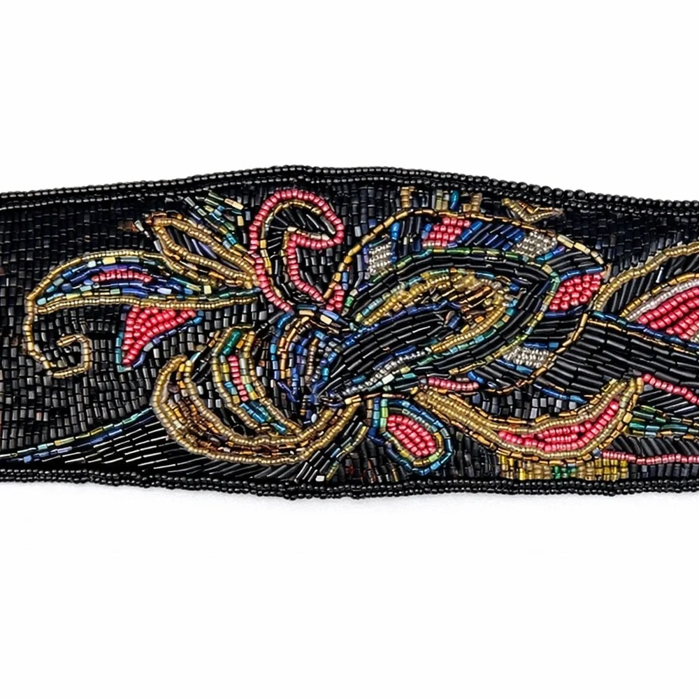 Vintage 80’s WHIMSIGOTH Beaded DISCO Belt-Intricate Bead Work Size Medium